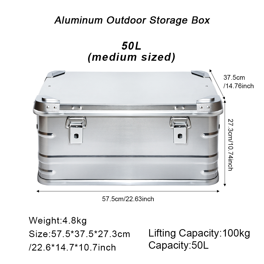 Outdoor Camping Bin - 80L Outdoor Aluminum Alloy Storage Box