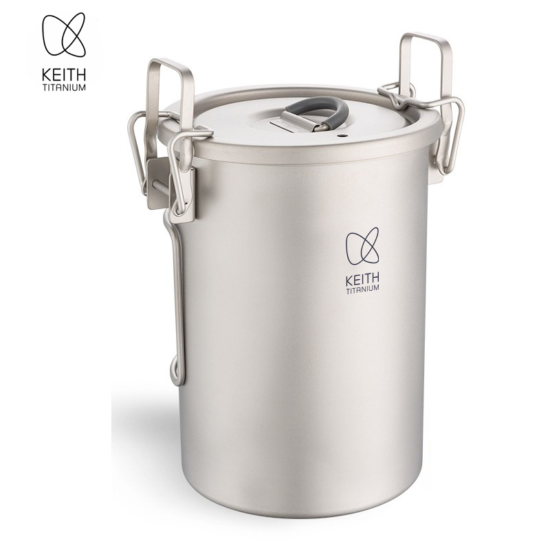 Outdoor Camping Cooking Set - KEITH Pure Titanium Rice Cooker, 900ml
