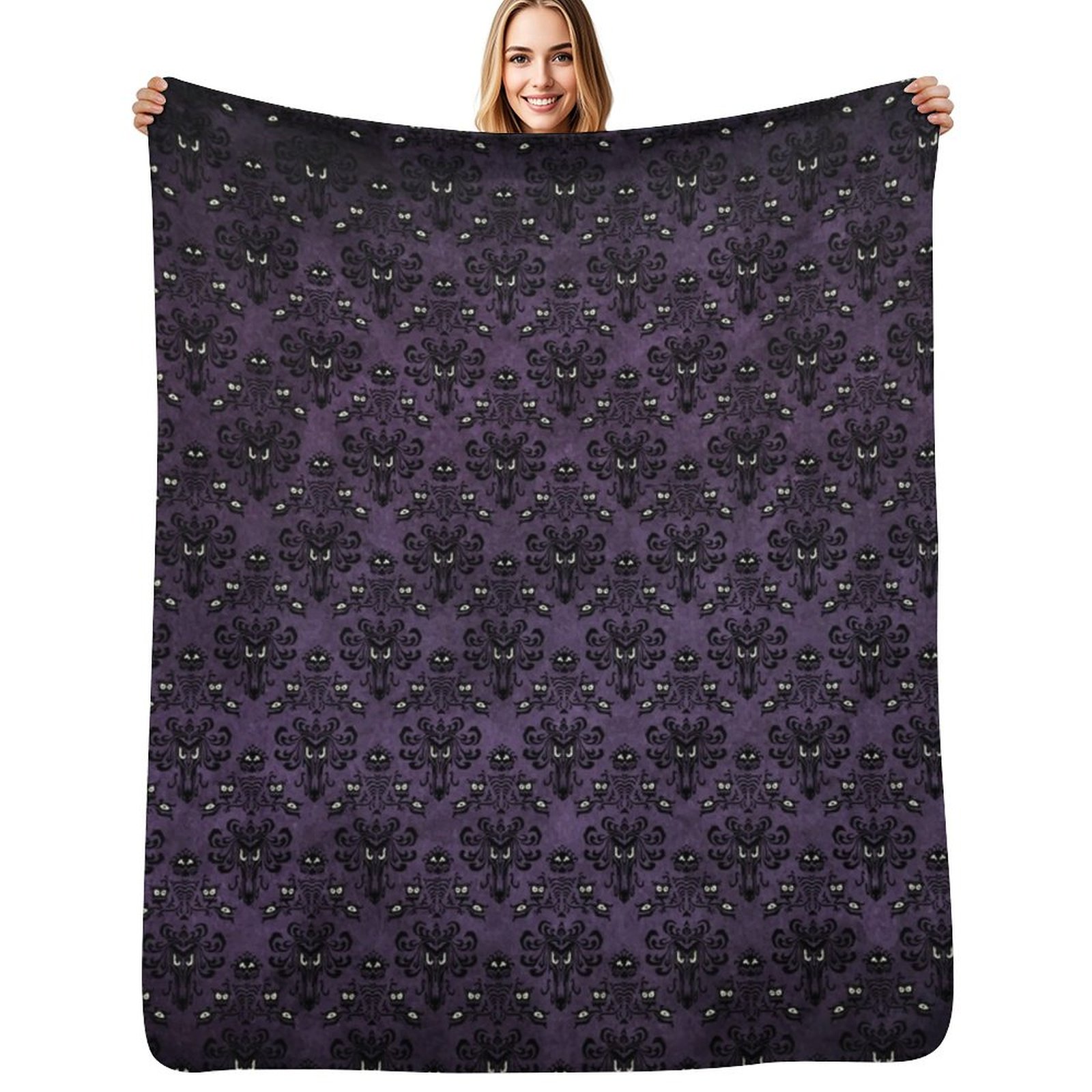 Outdoor Camping Wallpaper - Haunted Mansion Wallpaper Throw Blanket Outdoor