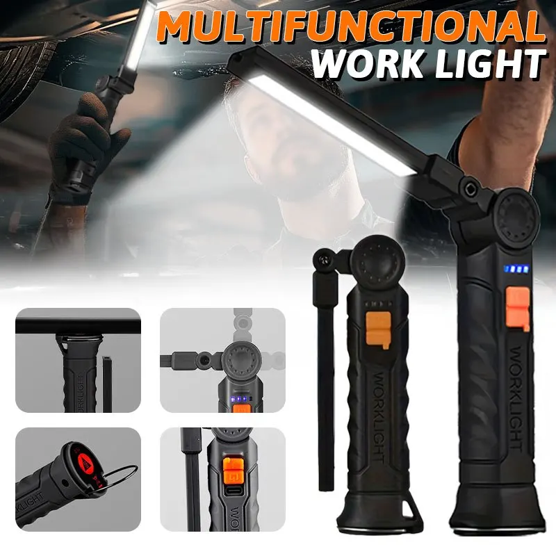 Outdoor Camping Lampe - Rechargeable Magnetic Work Light Flashlight Portable