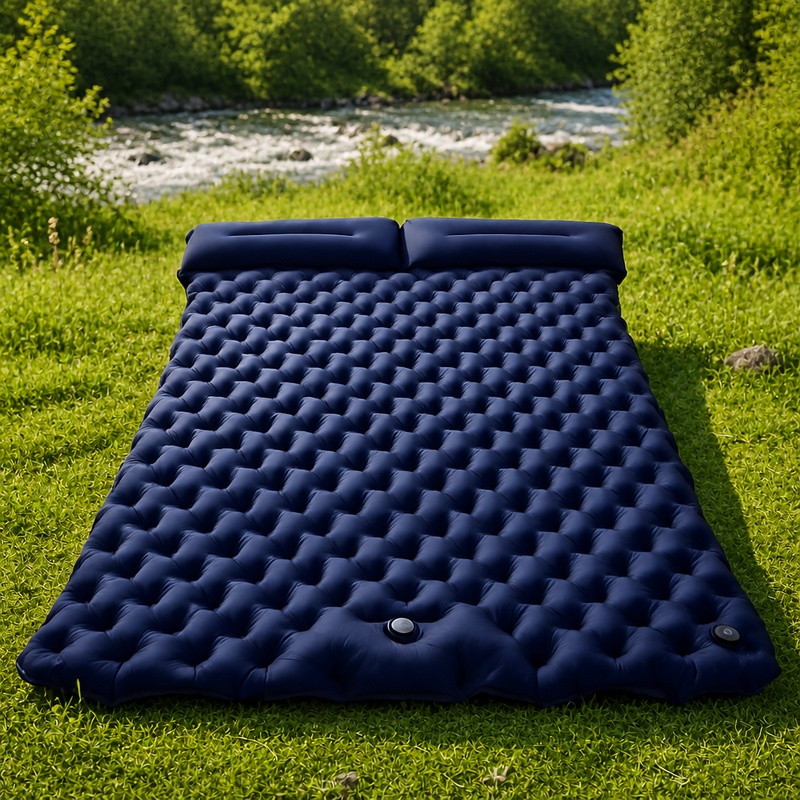 Outdoor Inflatable Camping Tent With Air Pump - Lightweight Double Air Mattress for Camping,