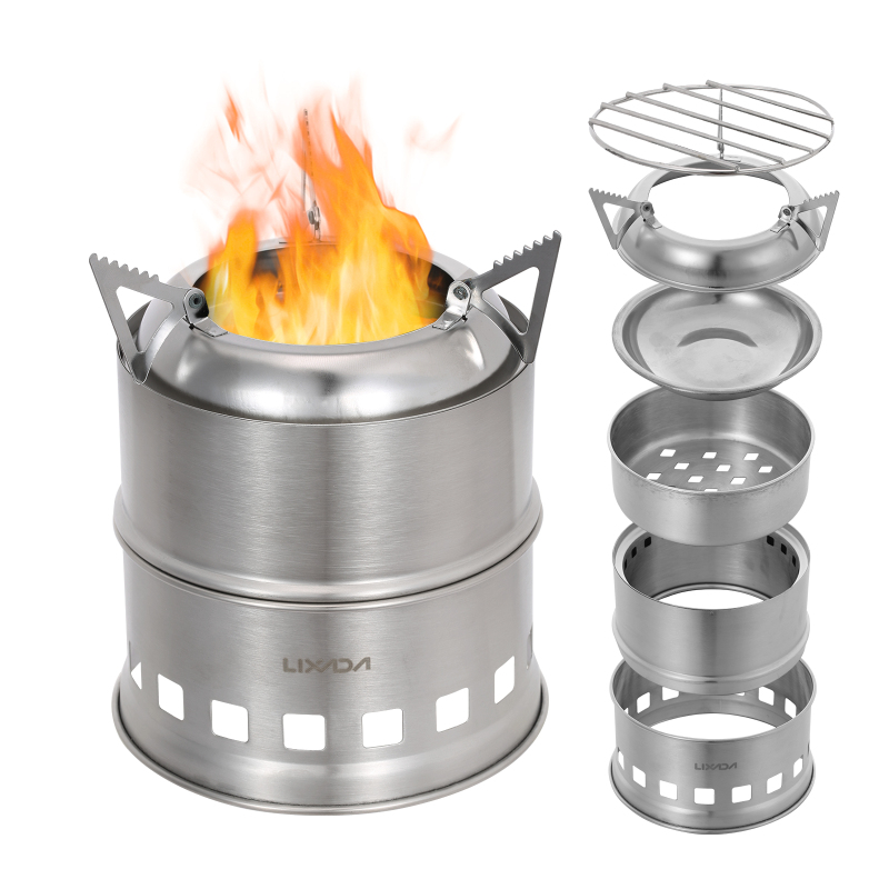 Outdoor Camping Wood Stove - Lixada Stainless Steel Wood Stove Camping