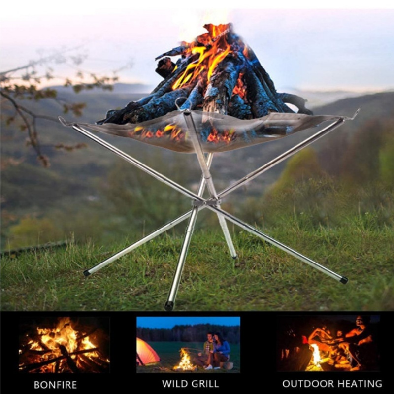 Outdoor Camping Wood Stove - Outdoor BBQ Bonfire Rack Portable Camping