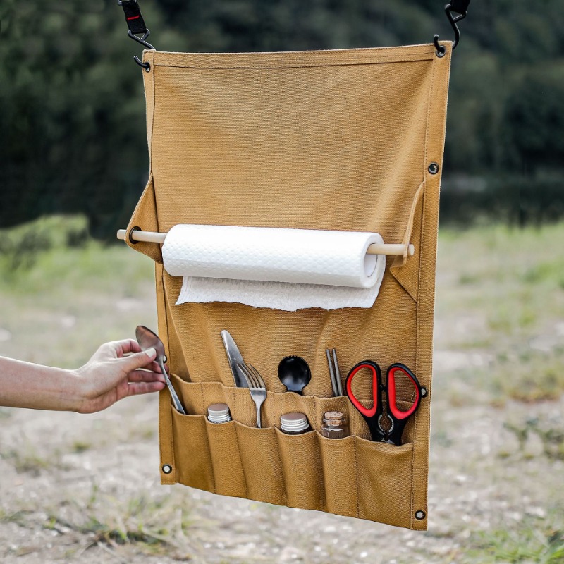 Outdoor Camping Wallpaper - Outdoor Canvas Utensil Organizer Wall Mounted