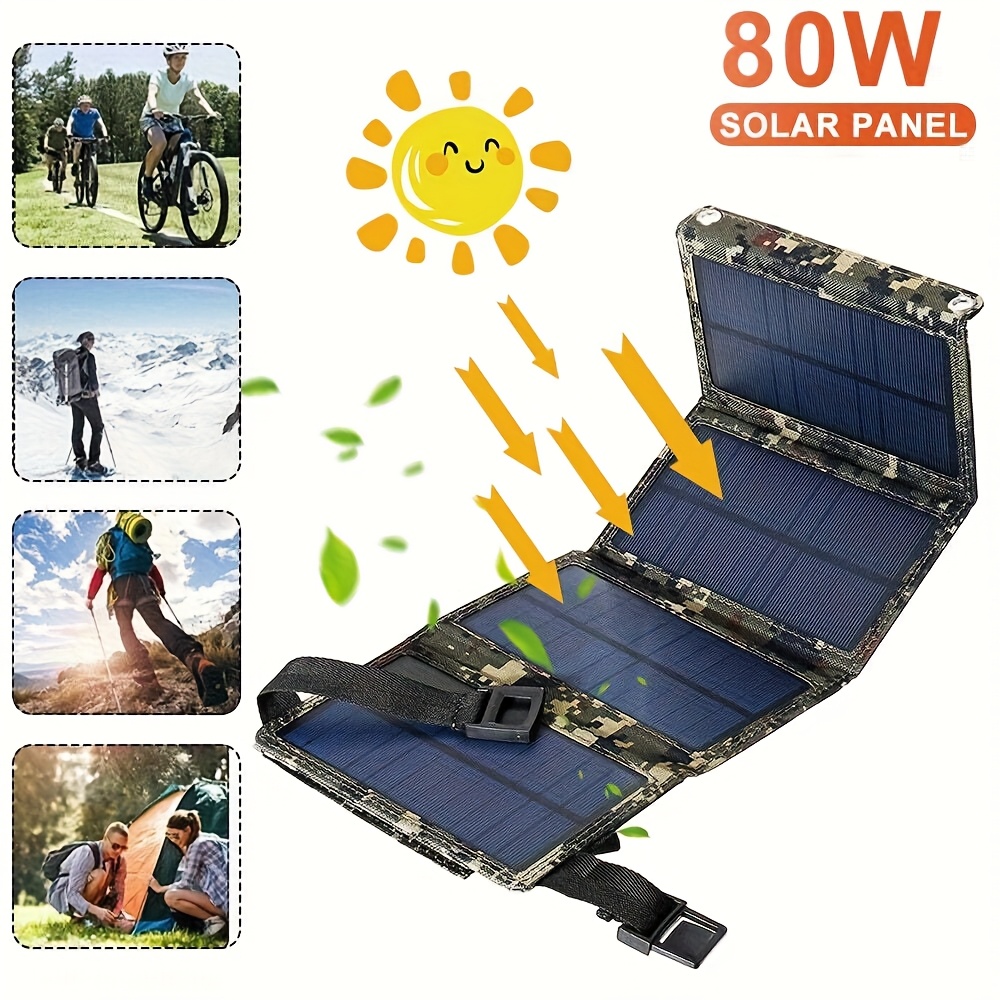 Outdoor Camping - [Solar Panel] 80W Portable Folding Solar