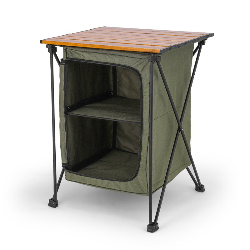 Outdoor Camping Table With Storage - Aluminum Alloy Foldable Storage Cabinet, Portable