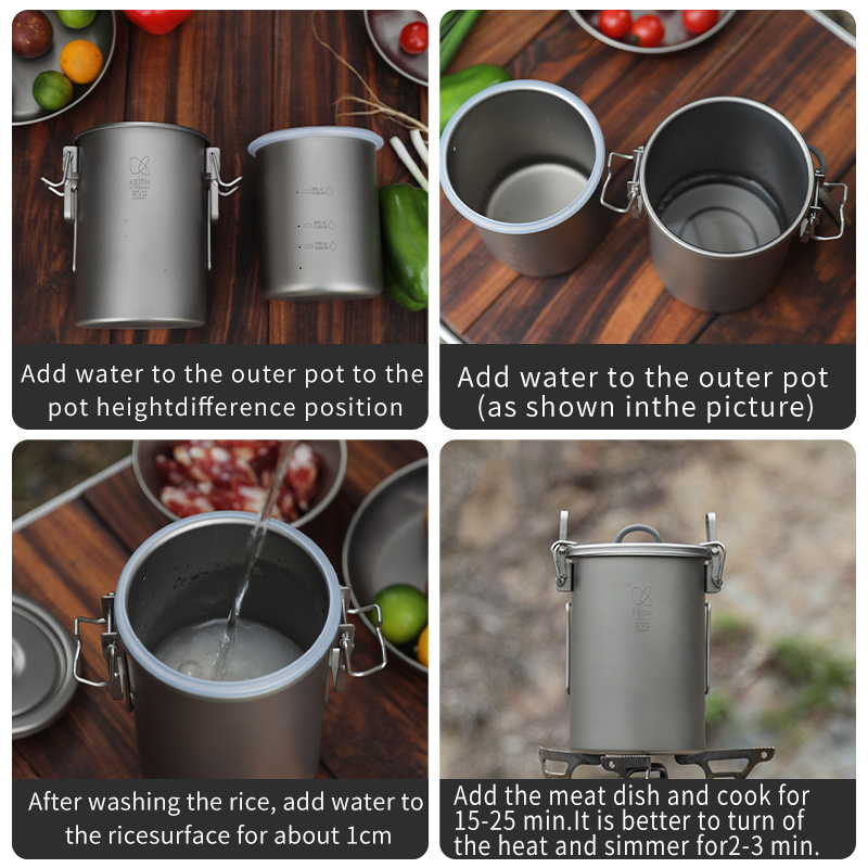 KEITH Pure Titanium Rice Cooke - Outdoor Camping Cooking Set review and price