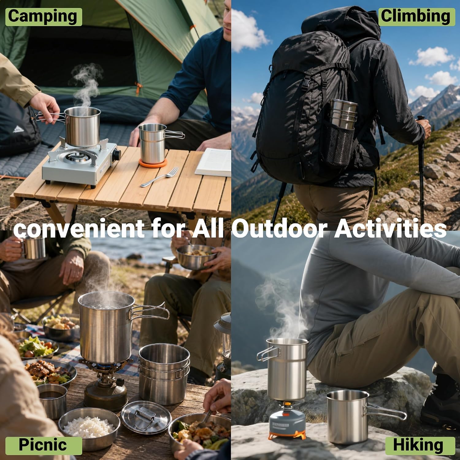Foldable Camping Cups Mugs Cam - Outdoor Camping Cooking Set review and price