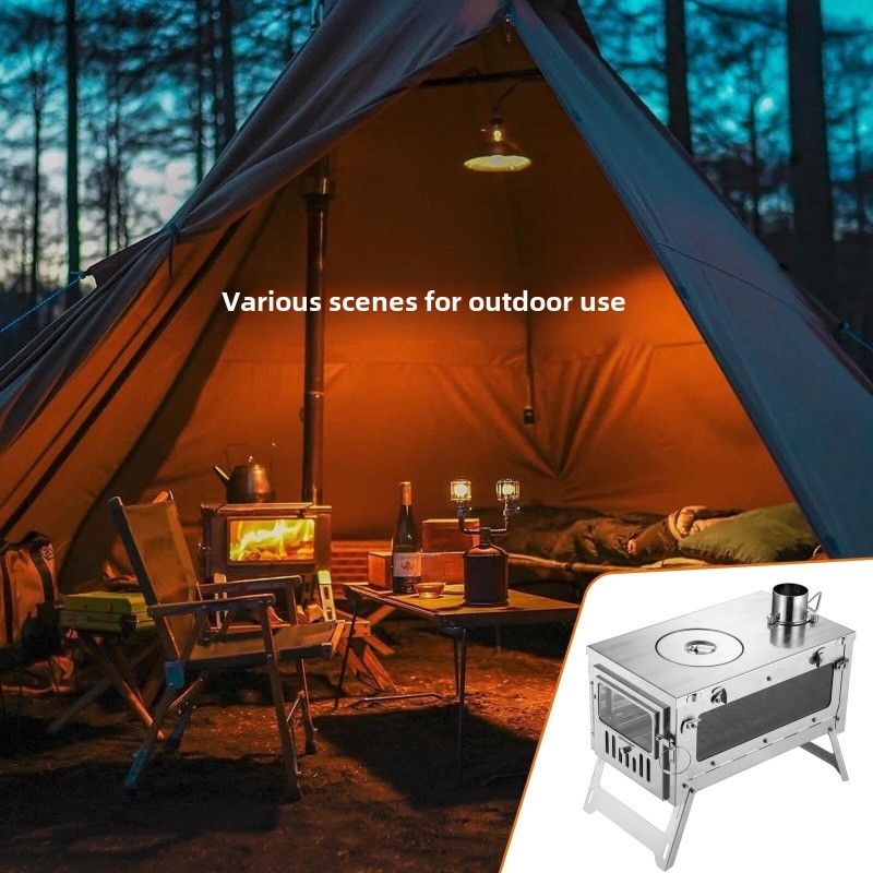 430 Stainless Steel Portable T - Outdoor Camping Wood Stove review and price
