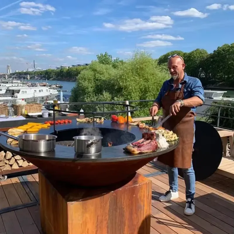 80cm Corten Steel Fire Pit BBQ - Outdoor Camping Oven review and price