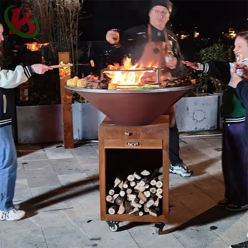 80cm Corten Steel Fire Pit BBQ - Outdoor Camping Oven review and price