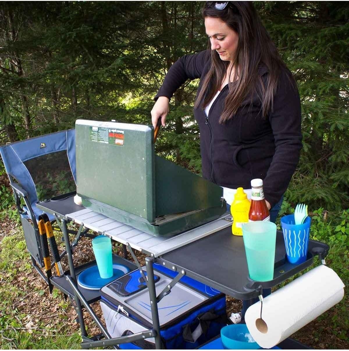 Slim Fold Portable Camping Kit - Outdoor Camping Table With Storage review and price