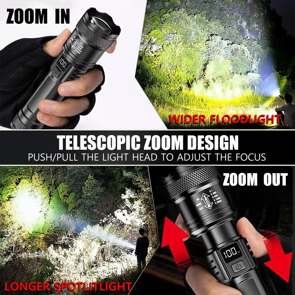 100000LM Super Bright Flashlig - Outdoor Camping Lampe review and price