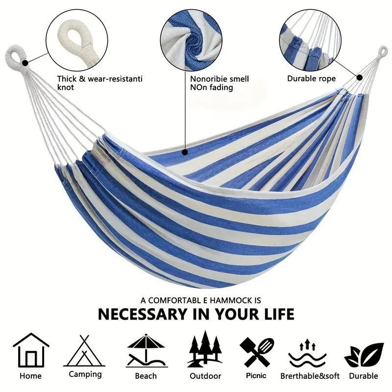 Canvas No Wooden Stick Hammock - Outdoor Camping Hammock review and price