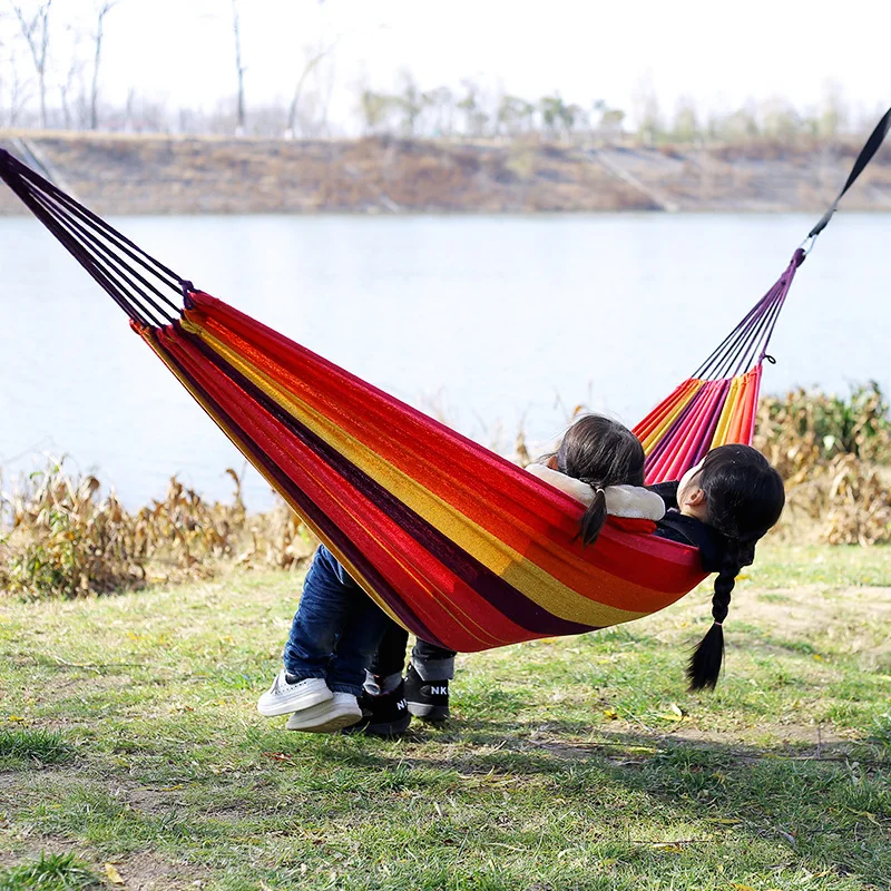 Canvas No Wooden Stick Hammock - Outdoor Camping Hammock review and price