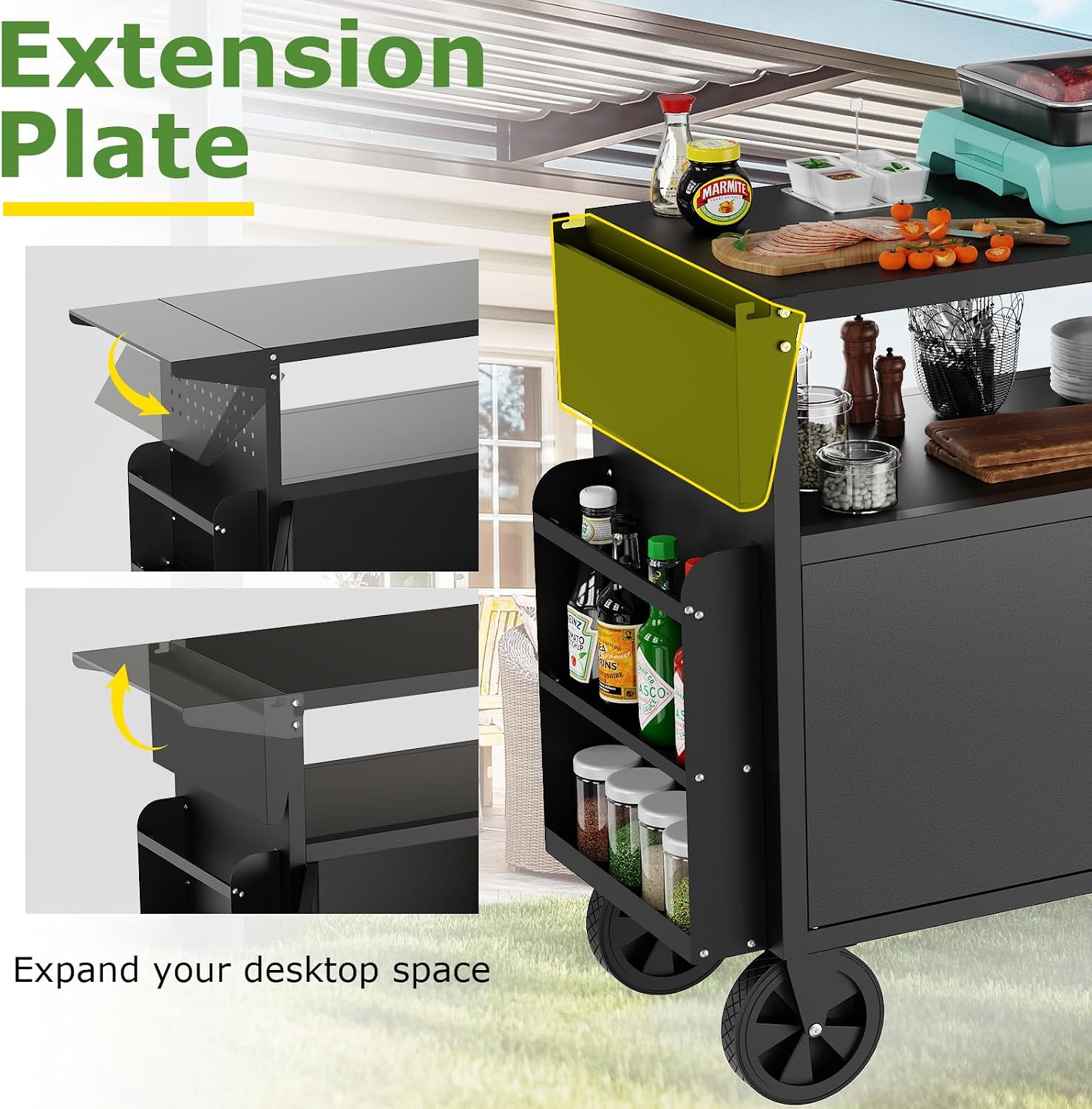 Outdoor Grill Cart Table With  - Outdoor Camping Table With Storage review and price