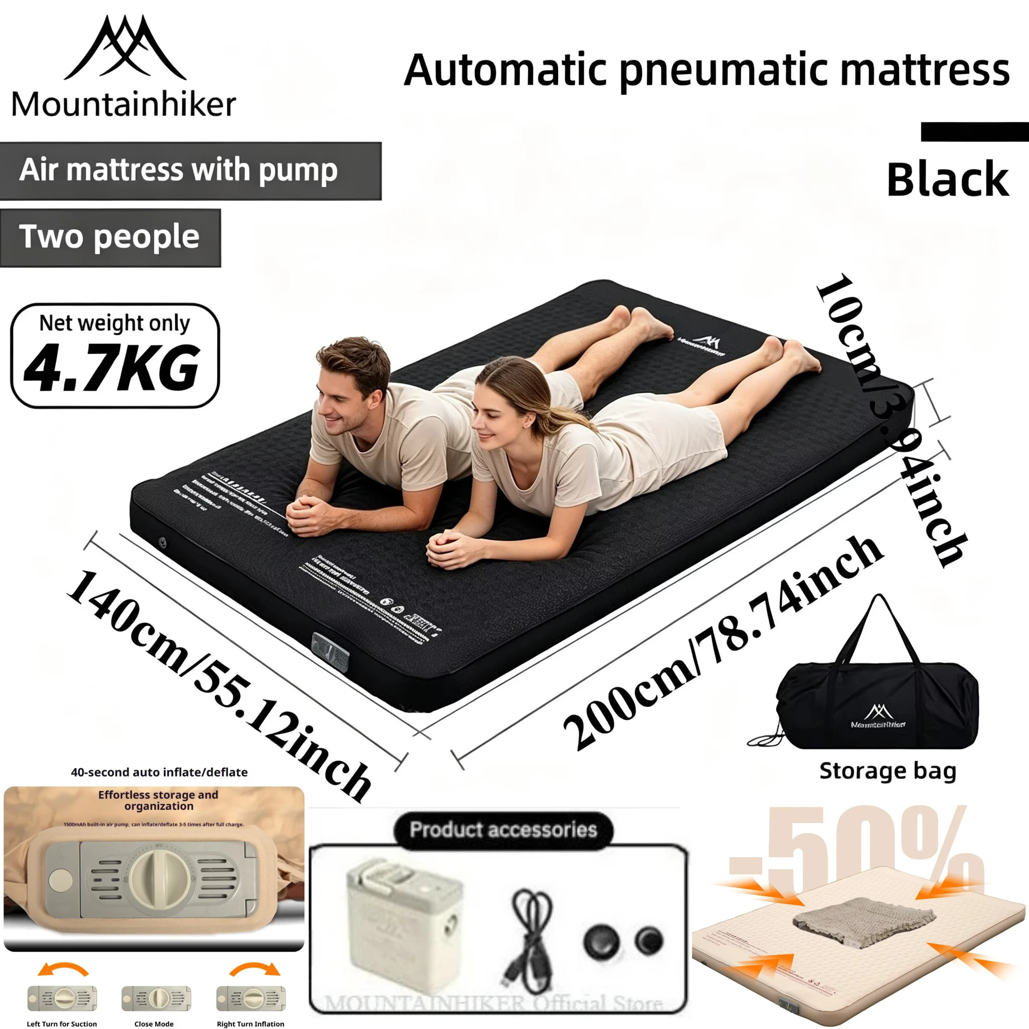 MOUNTAINHIKER Inflatable Mattr - Outdoor Inflatable Camping Tent With Air Pump review and price