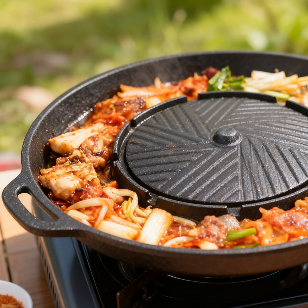 KOSUN Korean BBQ Grill Pan 2 i - Outdoor Camping Cooking Set review and price