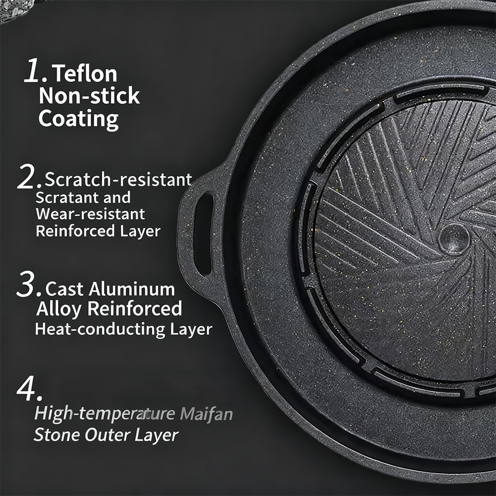 KOSUN Korean BBQ Grill Pan 2 i - Outdoor Camping Cooking Set review and price