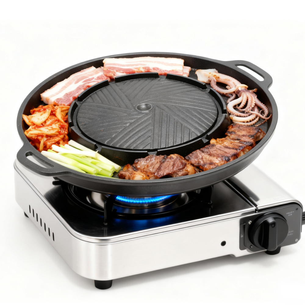 KOSUN Korean BBQ Grill Pan 2 i - Outdoor Camping Cooking Set review and price
