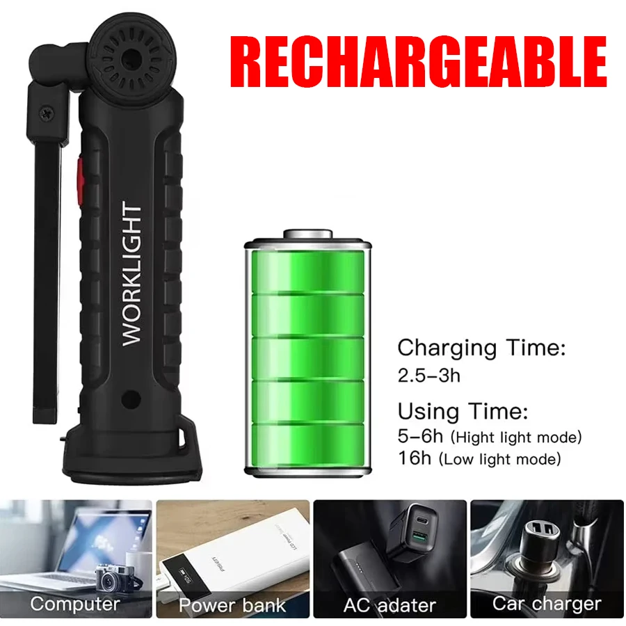 Rechargeable Magnetic Work Lig - Outdoor Camping Lampe review and price