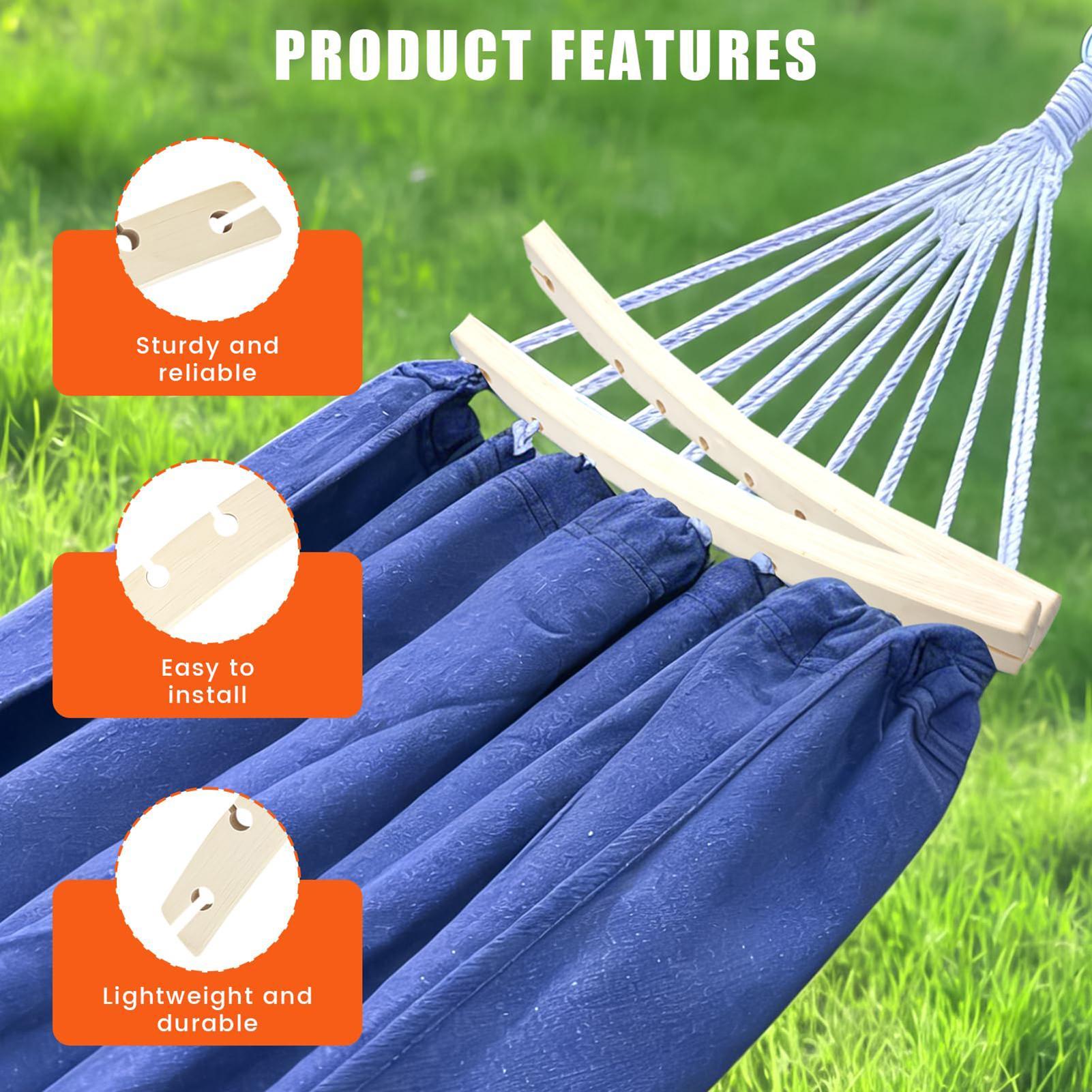 2 Pieces 10-Hole Wooden Hammoc - Outdoor Camping Hammock review and price