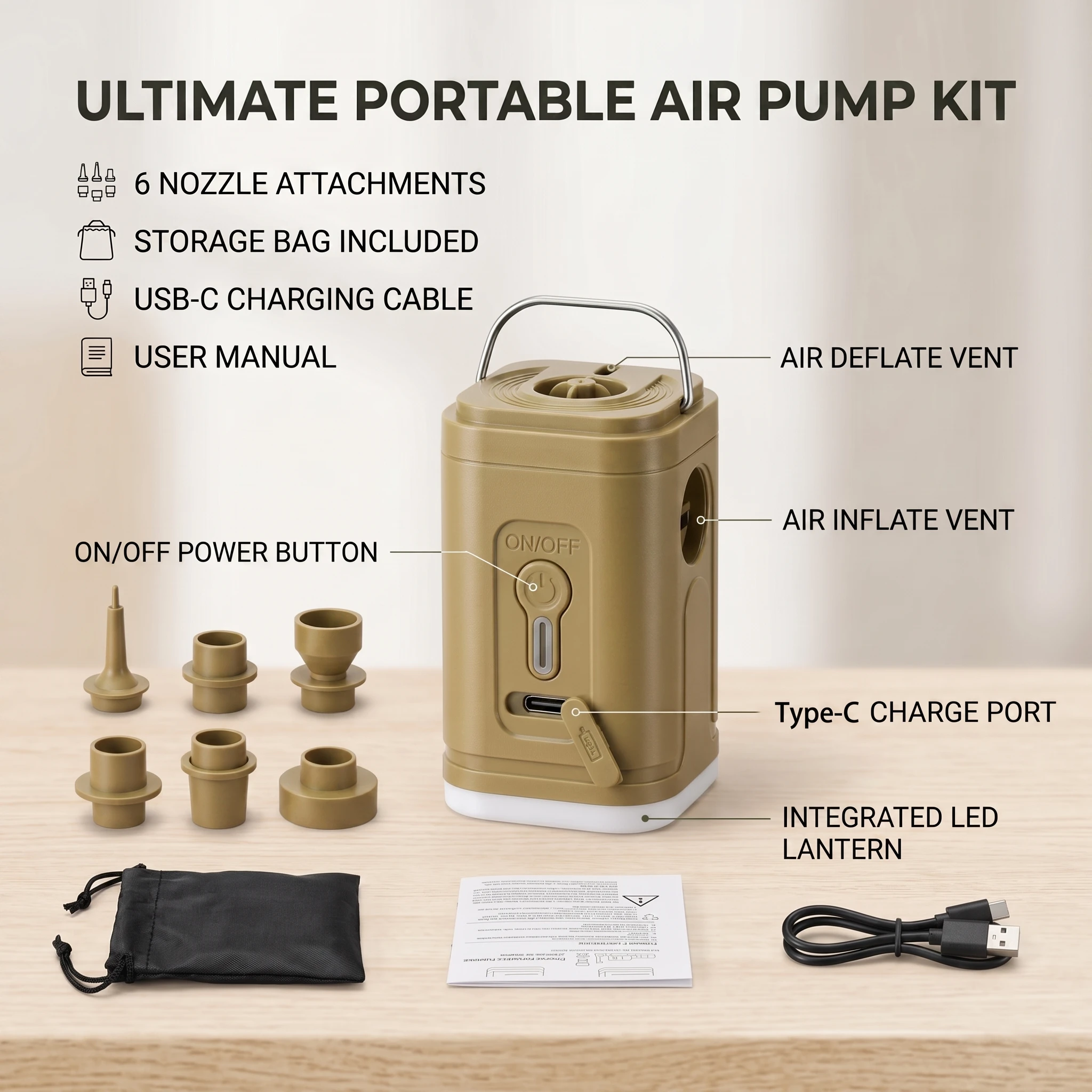 Cordless Mini Air Pump USB-C R - Outdoor Inflatable Camping Tent With Air Pump review and price