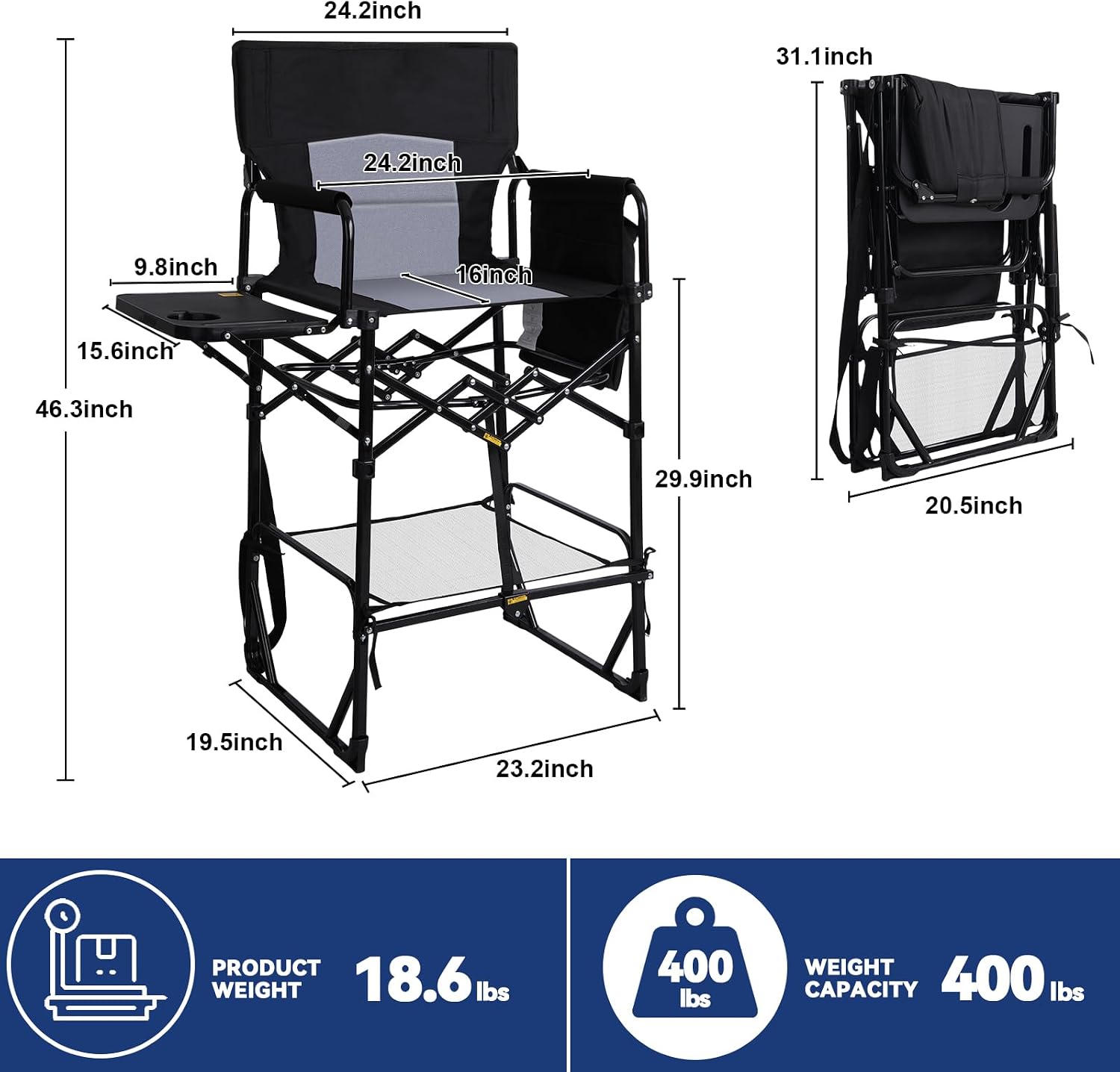 2 Pack Extra Tall Folding Camp - Outdoor Camping Table With Storage review and price