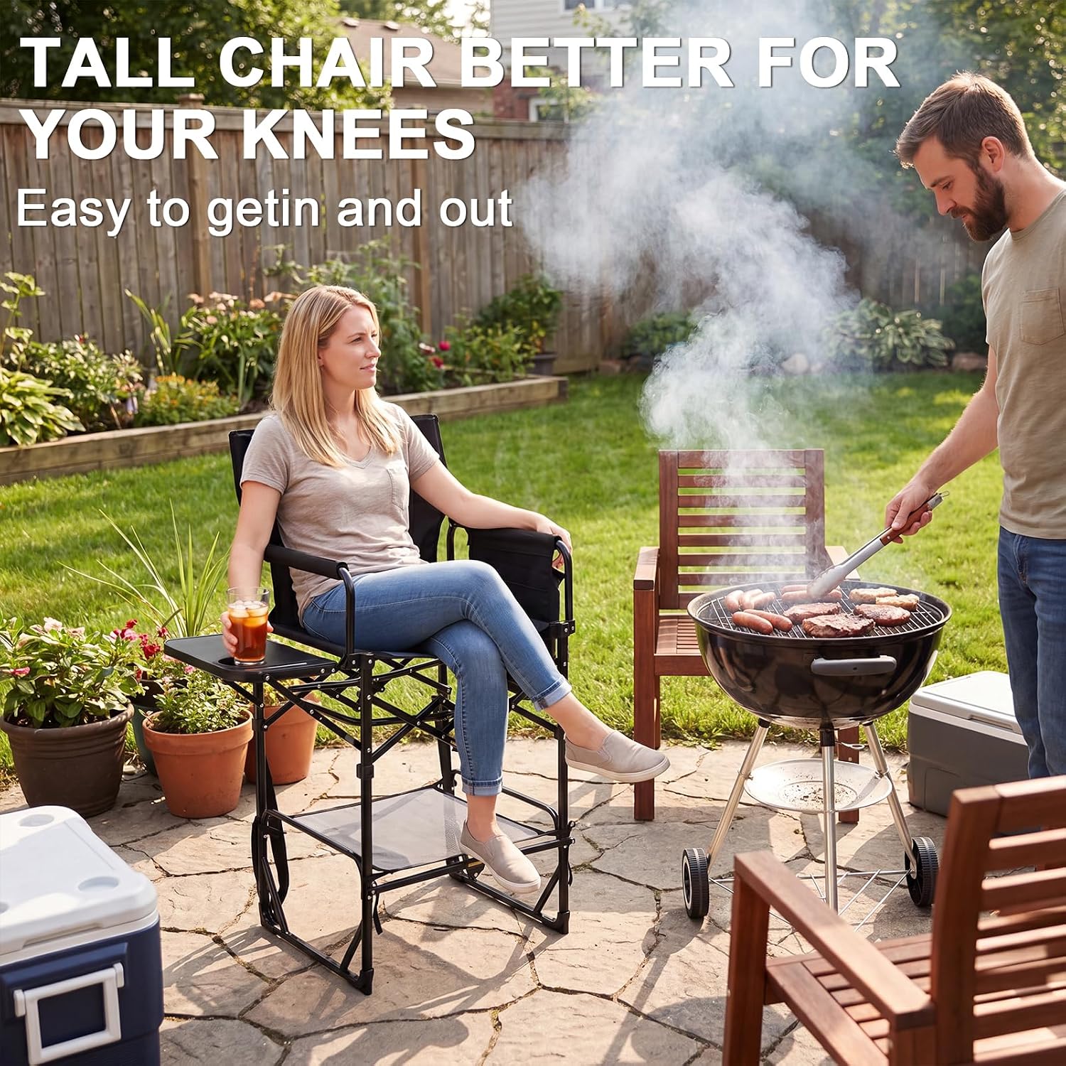 2 Pack Extra Tall Folding Camp - Outdoor Camping Table With Storage review and price