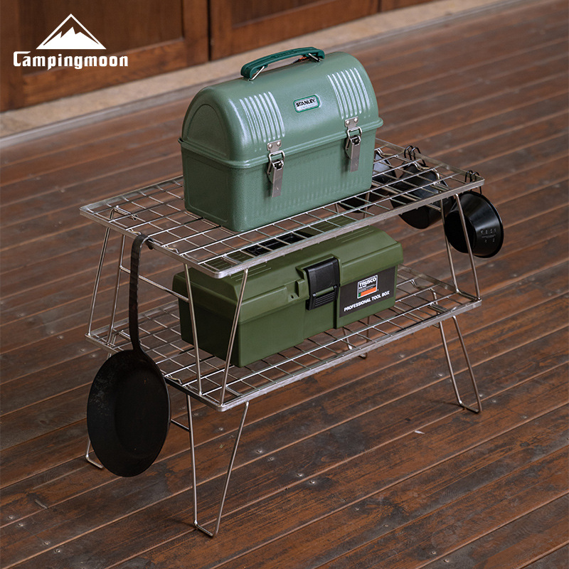 CAMPINGMOON Stainless Steel Li - Outdoor Camping Table With Storage review and price